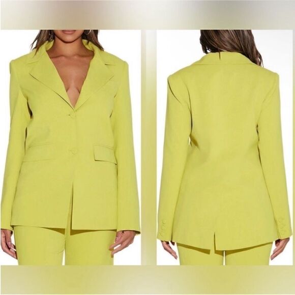 Naked Wardrobe NWT Bossed up Blazer in Chartreuse Small - Picture 1 of 7